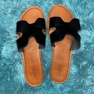 black sandals